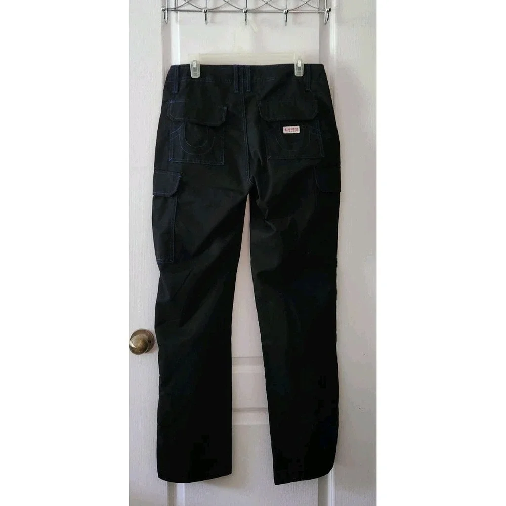 True Religion Men's Cargo Pants‎ Size 30 Jet Black 108335